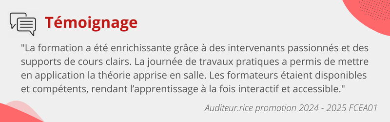 Témoignage FCEA01 2024-2025